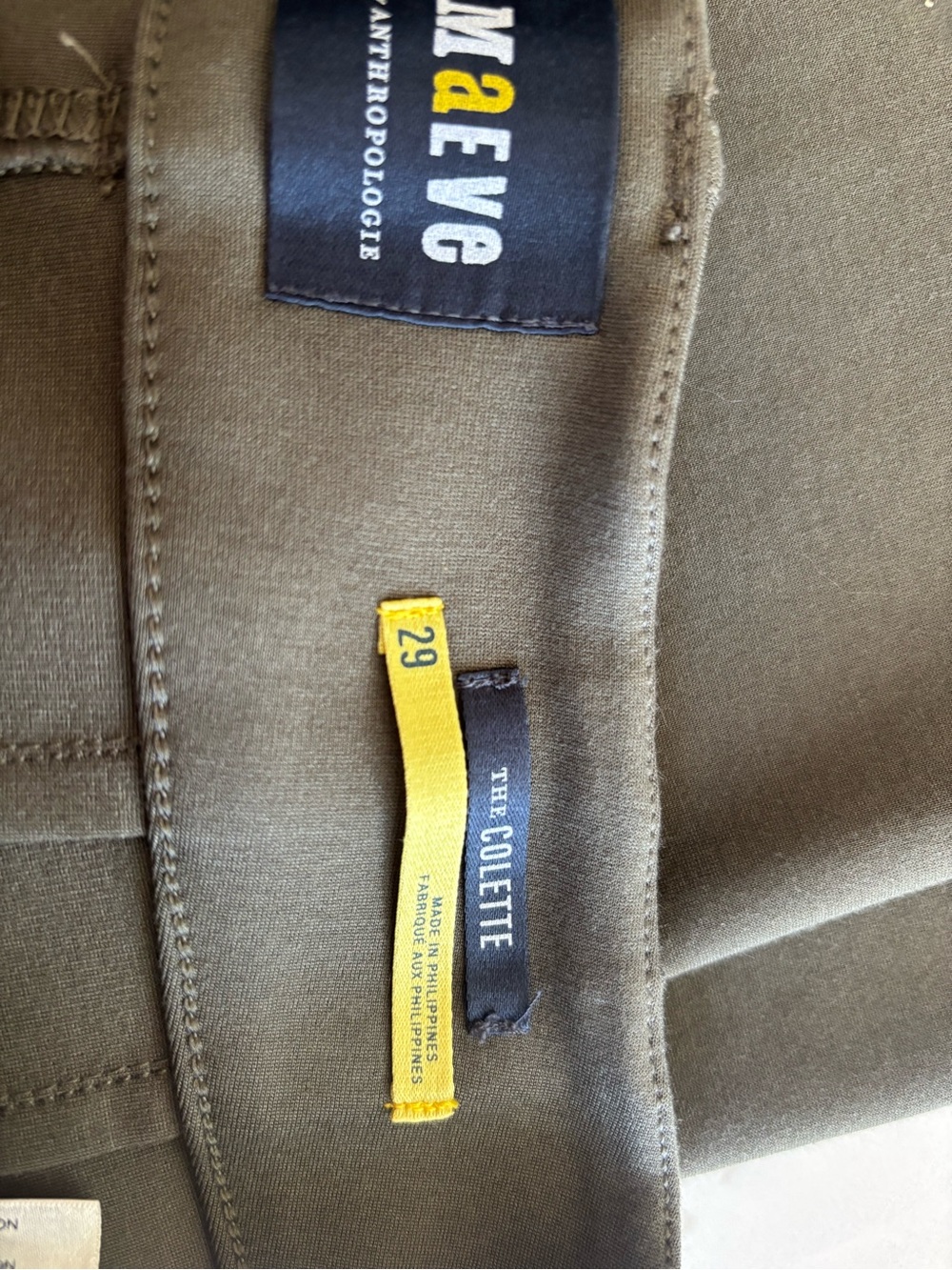 Anthropologie Colette Olive Green Utility Pants - Picture 2 of 4